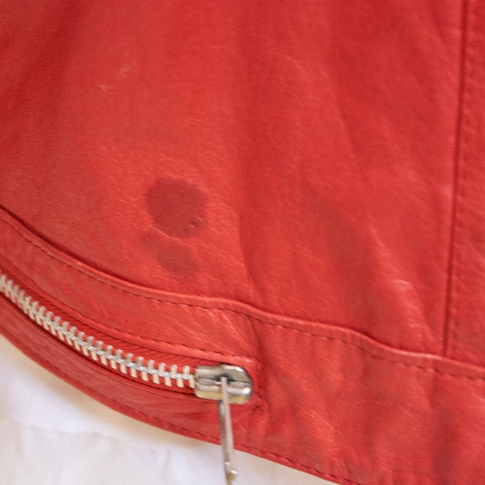1980’s J.Park Collection Red Leather Zipper Jacket Michael Jackson BEAT IT